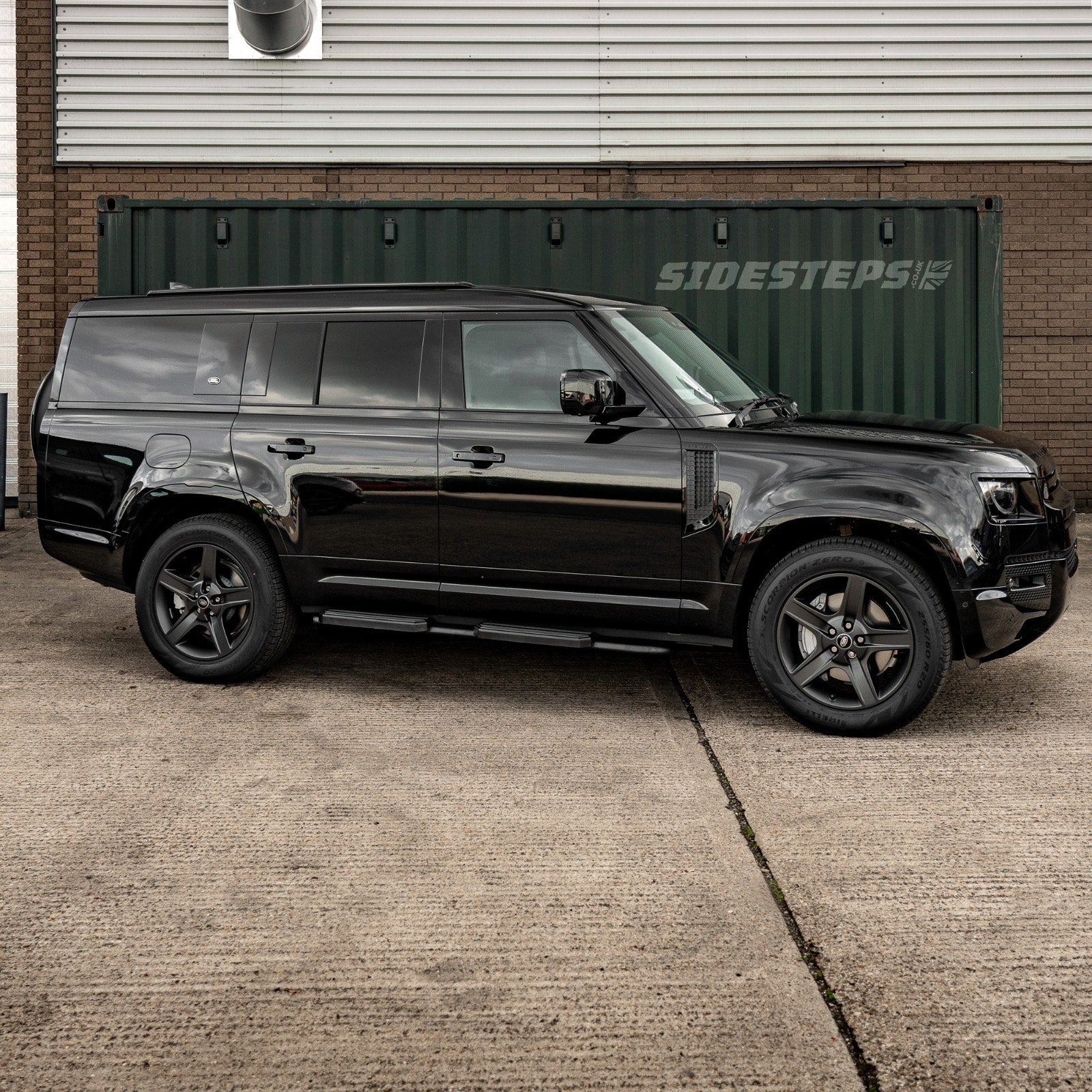 Land rover defender side steps sales