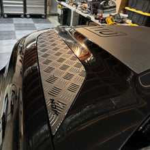Load image into Gallery viewer, New Defender Real Alloy Checker Bonnet Plates V2
